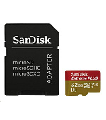 SanDisk MicroSDHC karta 32GB Extreme PLUS (R100/W90MB/s, UHS-I V30, Rescue Pro Deluxe) + adaptér