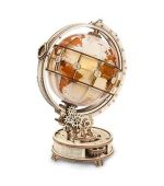 RoboTime 3D dřevěné mechanické puzzle Svítící glóbus