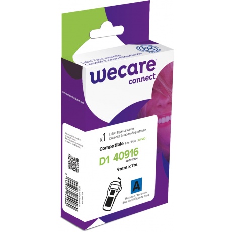 WECARE ARMOR páska kompatibilní s DYMO S0720710,Black/Blue,9MM*7M