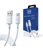 3mk datový kabel - Hyper Cable A to C 1.2m 3A, bílá