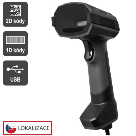 Virtuos CCD 2D průmyslová čtečka HT-857, USB, tmavě šedá
