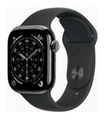 Apple Watch Series 11 GPS + Cellular 42mm Slate Titanium Case with Black Sport Band - M/L