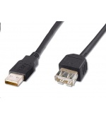 PremiumCord USB 2.0 kabel prodlužovací, A-A, 5m černá