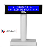 Virtuos LCD zákaznický displej Virtuos FL-2026MB 2x20, USB, bílý