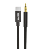 WG - Kabel Type-C (male) na AUX 3,5mm jack (male), 1,5metru, DAC chip, černá