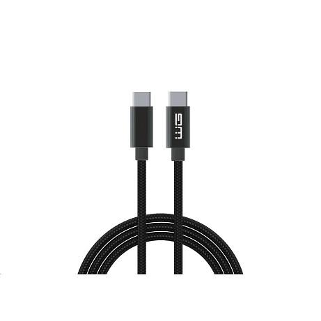 WG - Datový kabel Type-C na Type-C, 20 cm, 3 A, černá