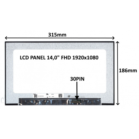 LCD PANEL 14,0" FHD 1920x1080 30PIN MATNÝ IPS / BEZ ÚCHYTŮ