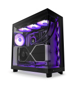 NZXT skříň H6 Flow RGB dvoukomorová / MidT / 3x120mm RGB fan / 2xUSB 3.2 / USB-C / prosklená / černá