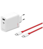 OnePlus SUPERVOOC 120W Dual USB-A + USB-C Cestovní Nabíječka + USB-C/USB-C Kabel White
