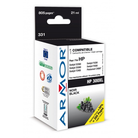 WECARE ARMOR ink kompatibilní s HP DJ D2560, CC641EE, 21ml, černá/black