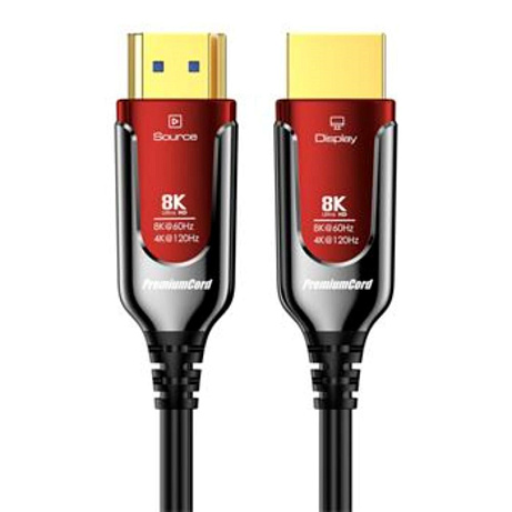 BAZAR - PREMIUMCORD Ultra High Speed HDMI 2.1 optický fiber kabel 8K@60Hz, zlacené 15m - Poškozený obal (Komplet)