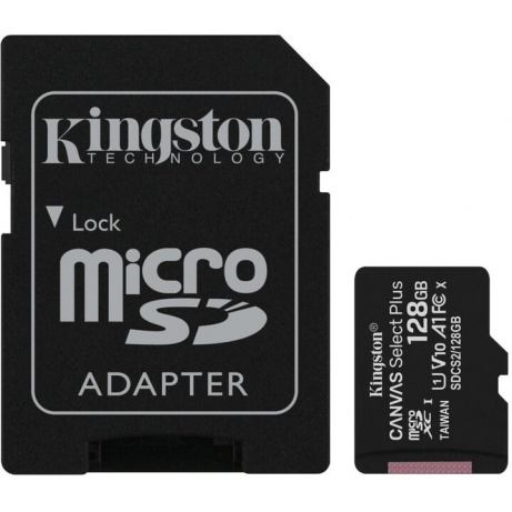 Kingston Canvas Select Plus A1/micro SDXC/128GB/100MBps/UHS-I U1 / Class 10/+ Adaptér