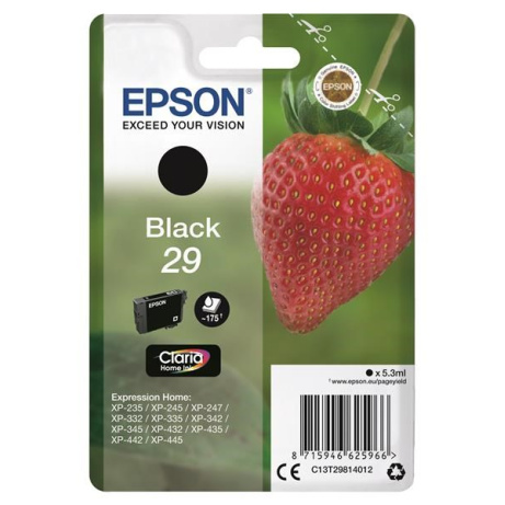 EPSON ink čer Singlepack "Jahoda" Black 29 Claria Home Ink