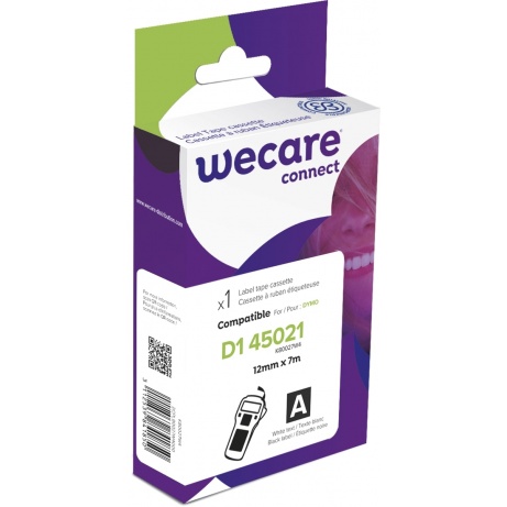 WECARE ARMOR páska kompatibilní s DYMO S0720610,White/Black,12MM*7M