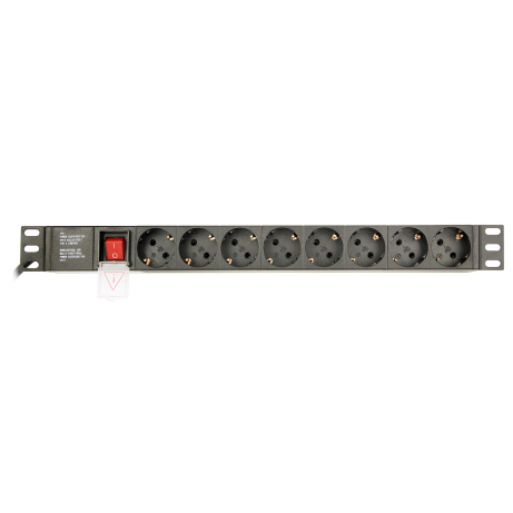 Gembird PDU 8 schucko, C14, 1U, 10 A, 3m