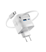 Epico UltraBoost Retractable GaN 65W adaptér EA65c se zabudovaným kabelem