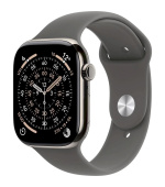 Apple Watch Series 11 GPS + Cellular 46mm Natural Titanium Case with Stone Grey Sport Band - S/M