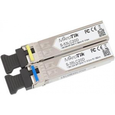 MikroTik pár SFP S-3553LC20D, SM, 20km, 1.25G, 1x LC