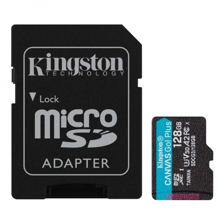 Kingston Canvas Go Plus A2/micro SDXC/128GB/170MBps/UHS-I U3 / Class 10/+ Adaptér