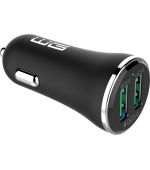 WG - Nabíječka do auta 2x USB-A 36W, QC 3.0 + QC 3.0, černá