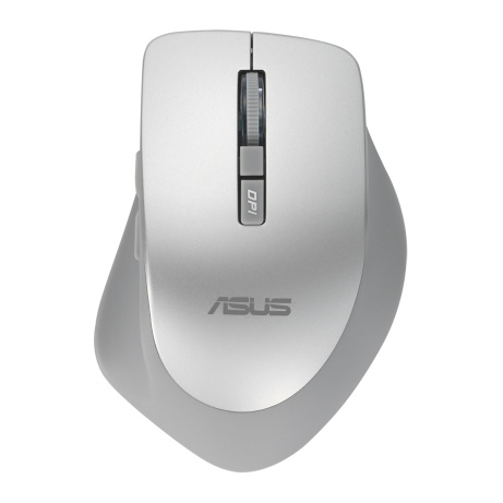 ASUS WT425/Ergonomická/Optická/Pro praváky/1 600 DPI/Bezdrátové USB/Stříbrná