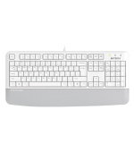 A4tech FK20, multimediální kancelářská klávesnice, CZ/US, USB, bílá