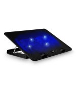 EVOLVEO A101, chladící podložka pro notebook, 2x ventilátor, modré podsvícení