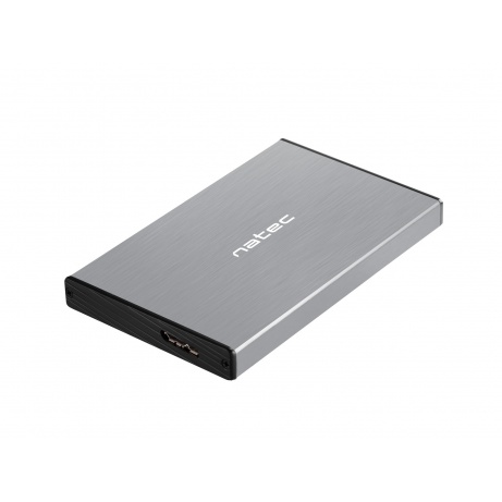 Externí box pro HDD 2,5" USB 3.0 Natec Rhino Go, šedý, hliníkové tělo