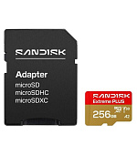 SanDisk MicroSDHC karta 256GB Extreme PLUS (R250/W170MB/s, UHS-I V30, Rescue Pro Deluxe) + adaptér