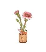 RoboTime 3D dřevěná skládačka Růžový karafiát