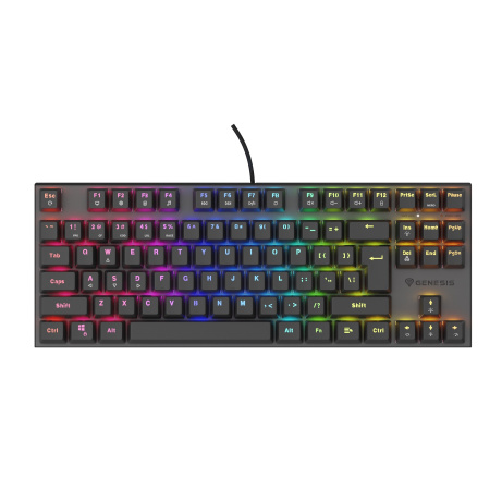 Genesis herní mechanická klávesnice THOR 303/TKL/RGB/Outemu Peach Silent/Drátová USB/US layout/Černá