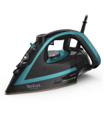 BAZAR - Tefal Puregliss FV8066E0 napařovací žehlička, 3000 W, anti-drip, rychlé nahřátí, tyrkysová - Poškozený obal