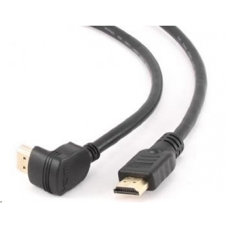 GEMBIRD Kabel HDMI - HDMI 3m, 90° konektor (v1.4, M/M, zlacené kontakty, úhlový, stíněný)