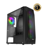 EVOLVEO Xenon, skříň ATX, 4x ARGB ventilátor 120mm, přední panel airflow mesh, černá