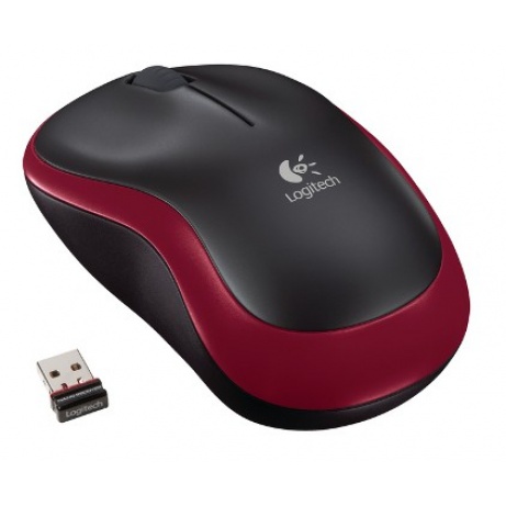 Logitech M185 nano/Kancelářská/Optická/1 000DPI/Bezdrátová USB/Červená