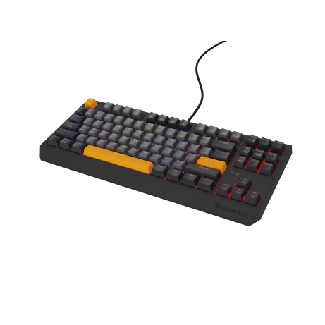 Genesis herní klávesnice THOR 230/TKL/RGB/Outemu Red/Drátová USB/US layout/Anchor Negative Šedá