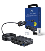 3mk Car Power Splitter 120W PD QC PPS USB 3A1C3 Socket Black