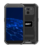 iGET T1 6 + 128 Black - odolný mobilní telefon