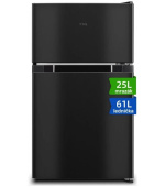 CHiQ kombi, mrazák nahoře, 86l (L 61l, M 25l), LowFrost, tm. metal. + 12 let záruka na kompresor (bez registrace)