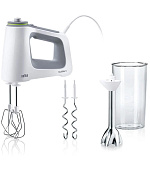 Braun MultiMix 5 HM5107WH ruční šlehač a tyčový mixér, bílá, příkon 750 W, 9 rychlostí, technologie SmartMix