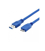 WG Datový kabel propojovací USB-A (USB 3.0; male) to USB Micro-B (male) / 1,5m / blue