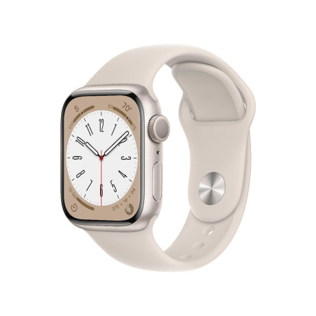 APPLE Watch Series 8 GPS 41mm Starlight Aluminium Case with Starlight Sport Band - Regular