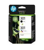 HP 301 Ink Cartridge Combo 2-Pack, N9J72AE (190 / 165 pages)