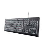 TRUST klávesnice Primo, Membránová, USB-C, Podsvícená, černá