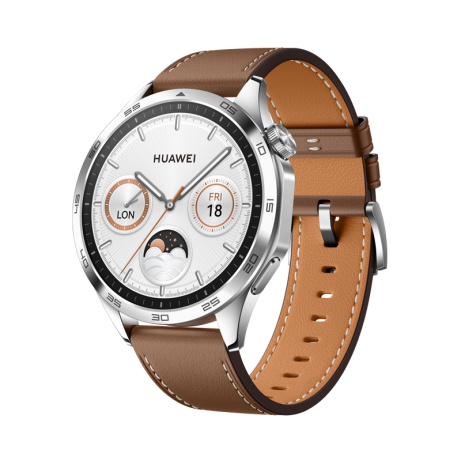 Huawei Watch GT 4/46mm/Silver/Elegant Band/Brown