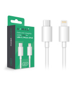 A-MAX datový kabel USB-C/Lightning 3A 1,2m, bílý