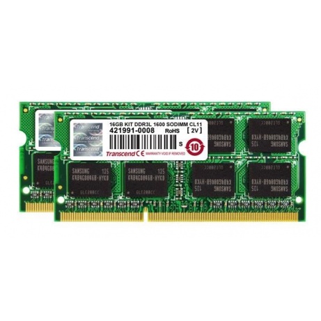 TRANSCEND SODIMM DDR3L 16GB (Kit of 2) 2Rx8 CL11