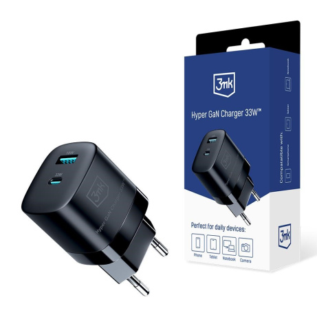 3mk síťová nabíječka - Hyper GaN Charger 33W, černá