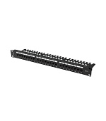 LANBERG PATCH PANEL 24 PORTŮ 1U 19" CAT.6 UTP S POLICÍ ČERNÝ