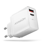 BAZAR - AXAGON ACU-PQ22W, PD & QC nabíječka do sítě 22W, 2x port (USB-A + USB-C), PD3.0/QC3.0/AFC/FCP/Apple, bílá